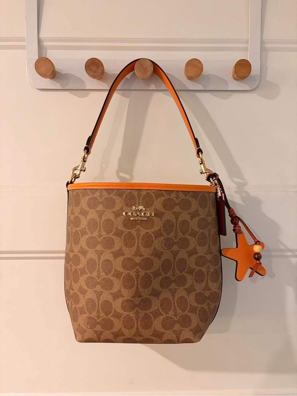 COACH City Bucket Bag in Signature Canvas Star Charm